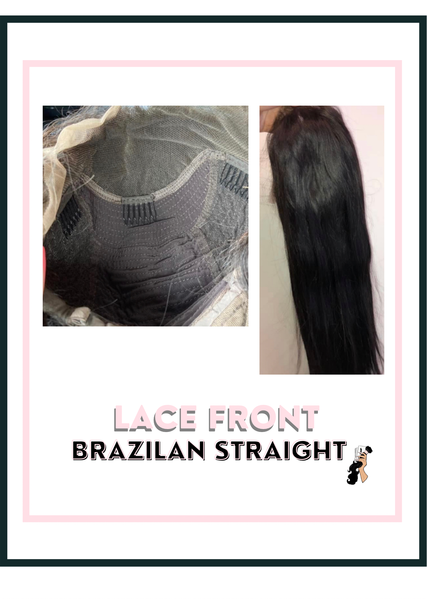 HD - ( STRAIGHT )Glueless Brazilian Lace Frontal Wig | 180% density